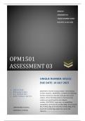 OPM1501 ASSIGNMENT 3 2023