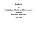 Foundations of Behavioral Neuroscience, 10e Neil Carlson, Melissa Birkett (Test Bank)