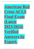 American Red Cross-ACLS-Final Exam 2022 VERIFIED 100% CORRECT