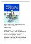  Lehninger Principles of Biochemistry 7th Edition Nelson Test Bank