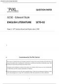 EDEXCEL Style GCSE English Literature - Paper 2 - QUESTION PAPER