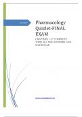 2023 Pharmacology Quizlet-FINAL EXAM CHAPTERS 1-27 COMPLETE WITH ALL THE ANSWERS AND RATIONALE.