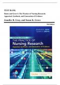 Test Bank - Burns and Grove's The Practice of Nursing Research, 9th Edition (Gray, 2021), Chapter 1-29 | All Chapters