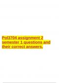 Pol3704 assignment 2 semester 1 questions and their correct answers.