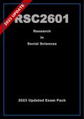RSC2601 Updated Exam Pack (2023) Oct/Nov - Research In Social Sciences [Distinction Guaranteed]