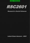 RSC2601 - Latest Exam Answers/Elaborations - 2023 (Oct/Nov) - Research In Social Sciences [A+]