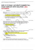 NUR 2115 EXAM 2 ACCURATE SUMMER FALL EXAM COMPLETE WITH SOLUTION  (DEU NOVEMBER)