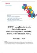 CIV3701 FULL EXAM PACK New 2023. Long Questions with detailed Answers 