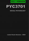 PYC3701 Latest Exam Answers/Elaborations - 2023 (Oct/Nov) - Social Psychology [Pass Guarantee]