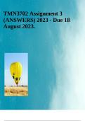TMN3702 Assignment 3 (ANSWERS) 2023 - Due 18 August 2023.