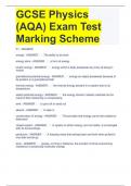 GCSE Physics (AQA) Exam Test Marking Scheme