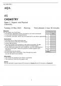 AQA  AS CHEMISTRY Paper 2 Organic and Physical Chemistry for MAY 2023 