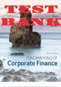 TEST BANK  for Fundamentals of Corporate Finance, 12th Stephen Ross; Randolph Westerfield; Bradford Jordan. (All 27 Chapters)