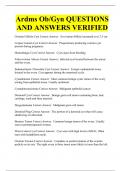 Ardms Ob/Gyn QUESTIONS AND ANSWERS VERIFIED