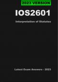 IOS2601 Latest Exam Answers/Elaborations - 2023 (Oct/Nov) - Interpretation Of Statutes