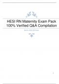HESI RN Maternity Exam Pack 100% Verified Q&A Compilation |Best for 2022/ 2023 Exam