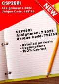 CSP2601 Assignment 2 (796153) Answers | Due  20 June 2023 | Accurate and well Explained!
