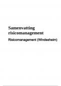 Samenvatting risicomanagement: Risicomanagement