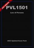 PVL1501  Updated Exam Pack (2023) Oct/Nov - Law Of Persons [A+]