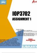 IOP3702 Assignment 1 (COMPLETE ANSWERS) 2023