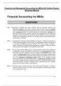 Complete Solution Manual Financial and Managerial Accounting for MBAs 6th Edition Easton (Chapter 1-25)