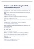 Dialysis Exam Review Chapters 1-25 Questions and Answers