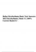 RN Pharmacology A Relias Actual Exam Questions With Correct Answers 100% Correct 2023/2024 & Relias Dysrhythmia Basic Test Answers 2023 Dysrhythmia Basic A Correct (Graded A+ 100% Verified Best Guide