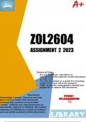 ZOL2604 ASSIGNMENT 2 2023 -  DUE 1 July 2023
