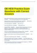 OB HESI Practice Exam Questions with Correct Answers 