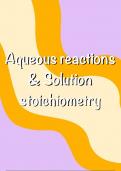 Aqueous reactions & Solution Stoichemtry Chemistry (HC) notes 