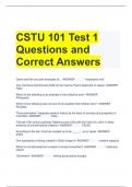 CSTU 101 Test 1 Questions and Correct Answers