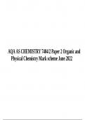AQA AS CHEMISTRY 7404/2 Paper 2 Organic and  Physical Chemistry Mark scheme June 2022