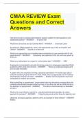 CMAA REVIEW Exam Questions and Correct Answers 