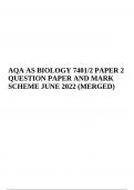 AQA AS BIOLOGY 7401/2 PAPER 2 QUESTION PAPER AND MARK SCHEME JUNE 2022 (MERGED)