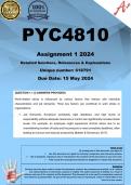 PYC4810 Assignment 1 (COMPLETE ANSWERS) 2024 - DUE 15 May 2024 