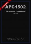 APC1502 Updated Exam Pack (2023) Oct/Nov - The Politics Of Contemporary Africa[A+]