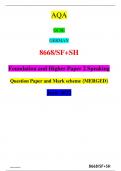 AQA  GCSE GERMAN 8668/SF+SH Foundation and Higher Paper 2 Speaking Question Paper and Mark scheme {MERGED} June 2022