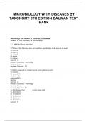 MICROBIOLOGY WITH DISEASES BY TAXONOMY 5TH EDITION BAUMAN TEST BANK