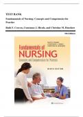 Test Bank - Fundamentals of Nursing: Concepts and Competencies for Practice, 9th Edition (Craven, 2021), Chapter 1-43 | All Chapters