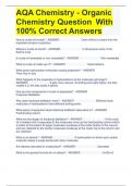 AQA Chemistry - Organic Chemistry Question 	With 100% Correct Answers