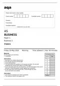 aqa AS BUSINESS Paper 1 Business 1 (7131/1) May 2023 Question Paper.