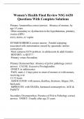 Women's Health Final Review NSG 6430 Questions With Complete Solutions