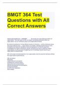 BMGT 364 Test Questions with All Correct Answers