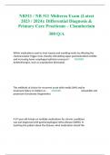 NR511 / NR 511 Midterm Exam (Latest 2023 / 2024): Differential Diagnosis & Primary Care Practicum – Chamberlain 300 Q/A 
