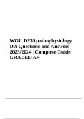 WGU D236 pathophysiology: Objective Assessment Questions and Verified Answers | Latest 2023/2024 GRADED A+