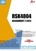 RSK4804 Assignment 2 Semester 2 2023
