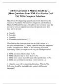 NURS 623 Exam 3 Mental Health & GI (Most Questions from FNP Cert Review 3rd Ed) With Complete Solutions