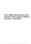 WGU D080 Global Business Exam Questions With Complete Solutions (Graded A+ 2023/2024)