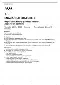 AQA 	 AS ENGLISH LITERATURE B Paper 1B Literary genres: Drama: Aspects of comedy MAY 2023