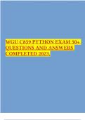 WGU C859 PYTHON EXAM 50+ QUESTIONS AND ANSWERS COMPLETED 2023.